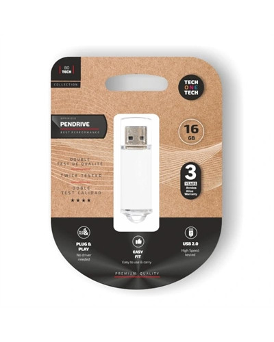 TECH ONE TECH Basic Pendrive 16Gb USB 2.0 Blanco