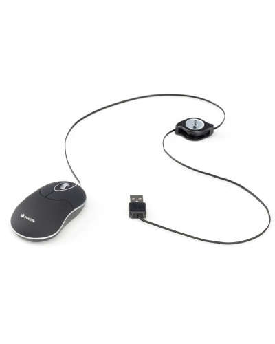 NGS Ratón Retráctil SINBLACK 1000dpi Negro