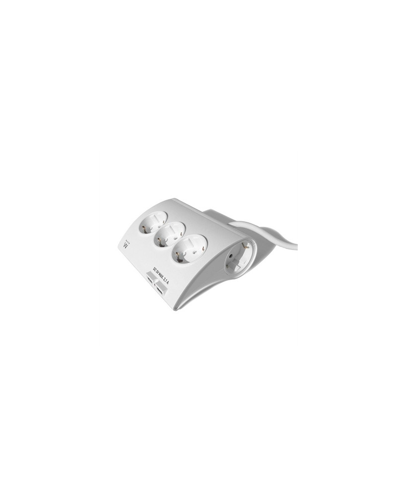 EWENT EW3935 Regleta 5 Schuko + 2 usb 2.1A