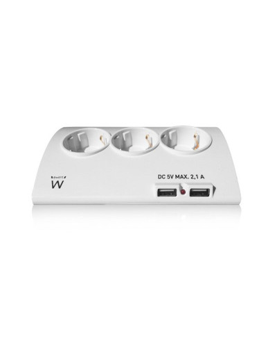 EWENT EW3935 Regleta 5 Schuko + 2 usb 2.1A